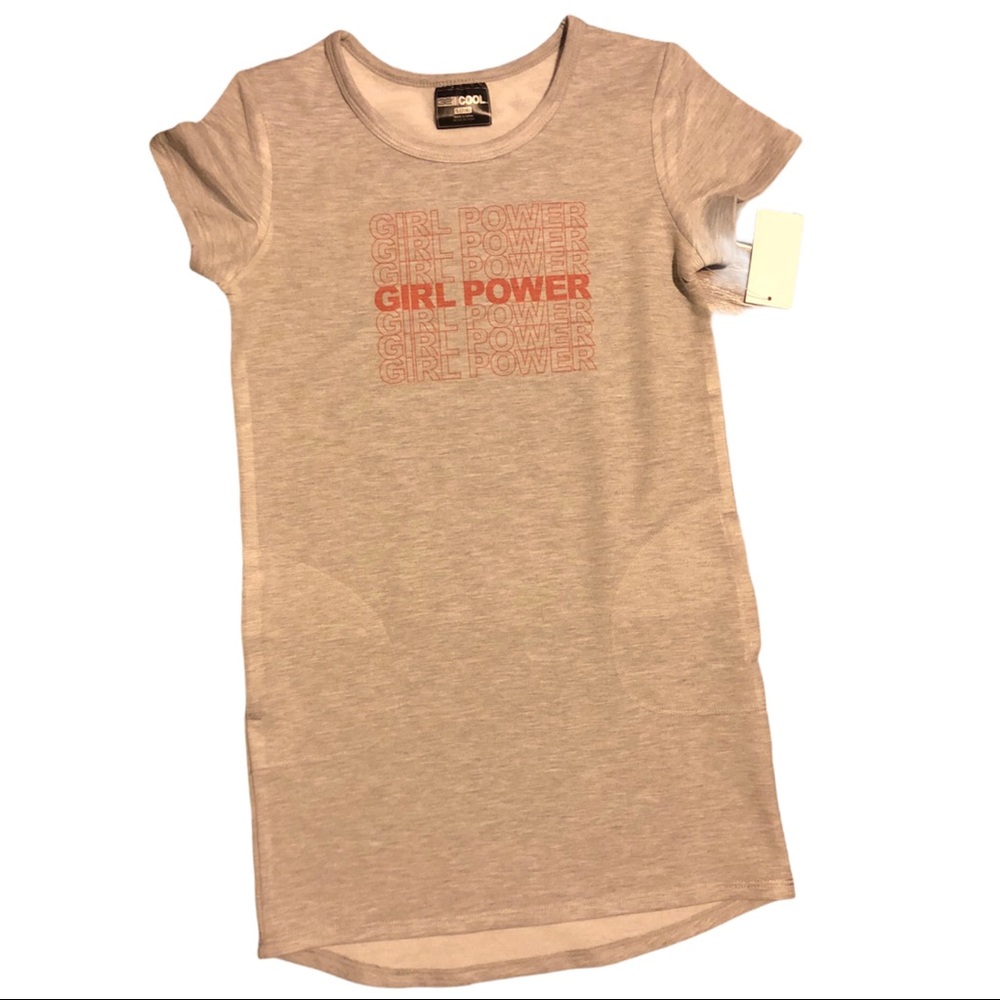 Girl’s gray Tshirt dress with pockets